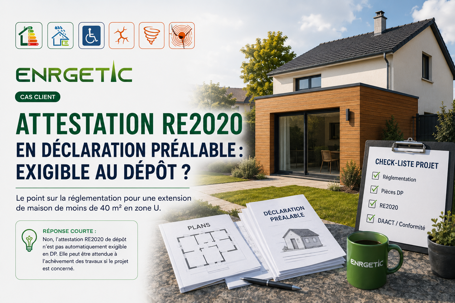 Attestation RE2020 en DP : exigible au dépôt ?