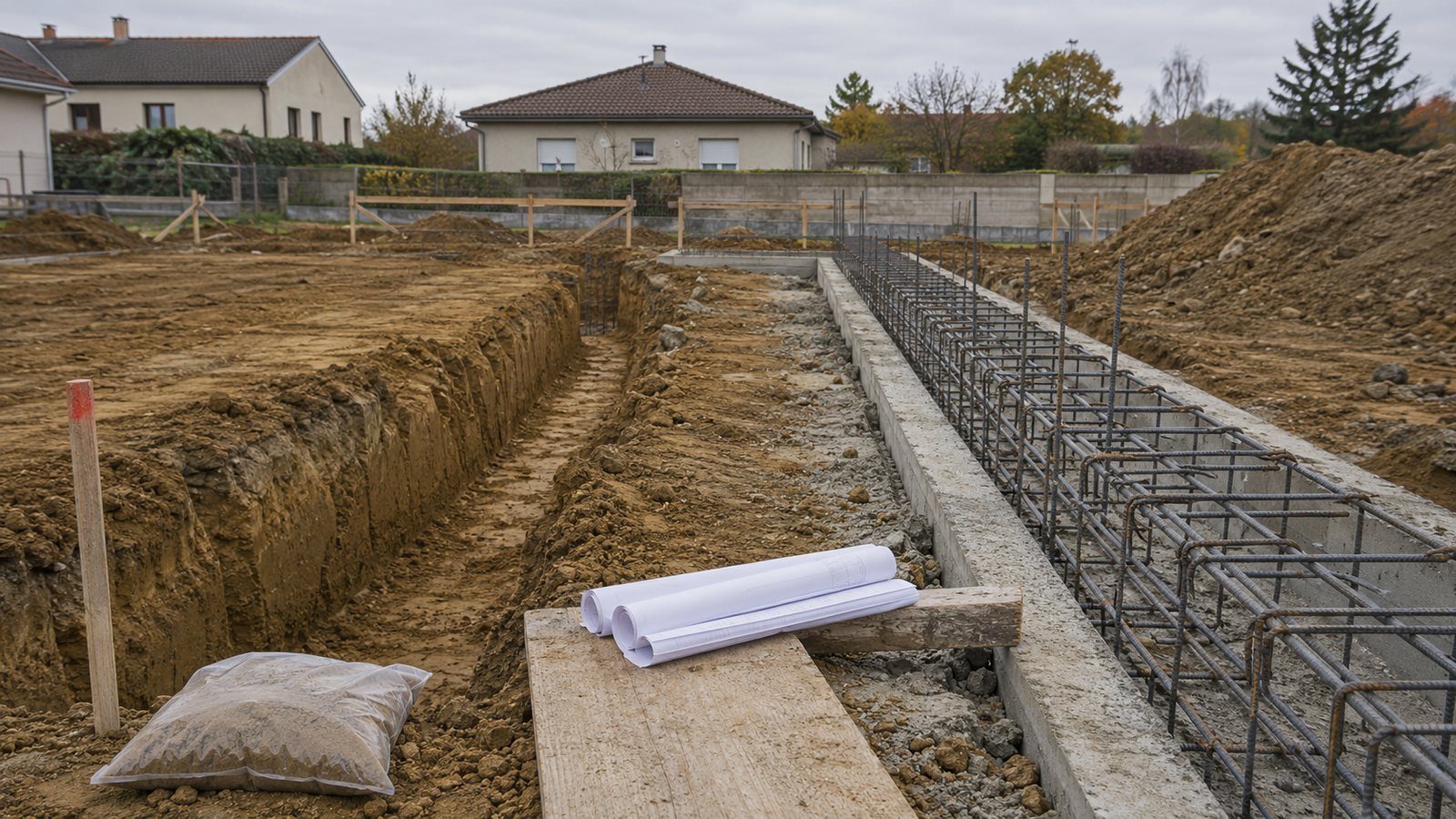 Fondations d'une maison individuelle, entre étude de sol et dimensionnement béton